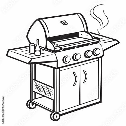 Outdoor gas grill cooking summer bbq fun