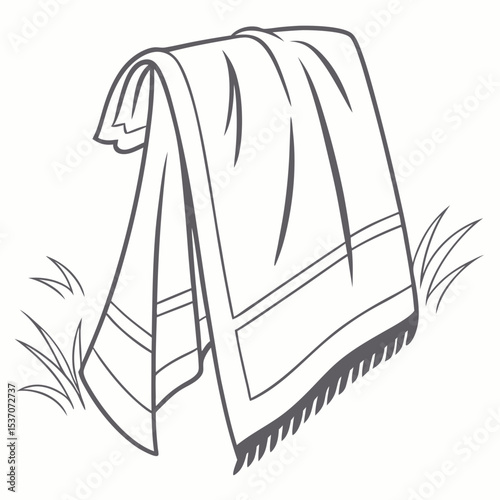 Beach towel hanging outdoors drying in sun