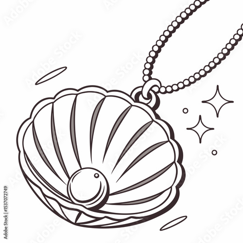 Elegant pearl shell necklace pendant design