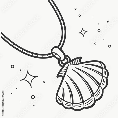 Seashell pendant necklace ocean jewelry design