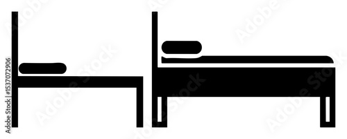 Vector Minimalist furniture depict a chair and a bed.