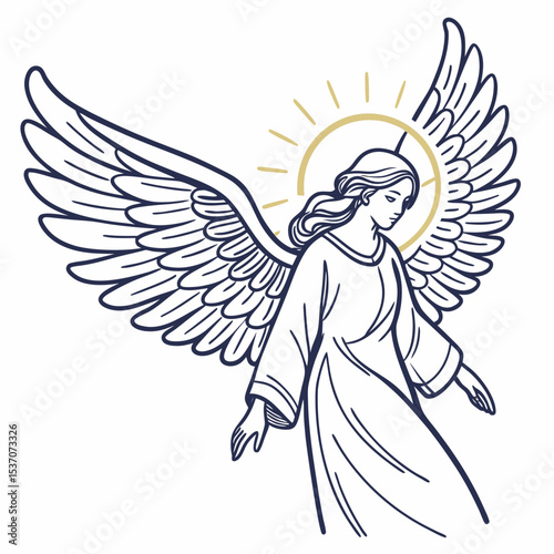 Angelic figure with large wings celestial being