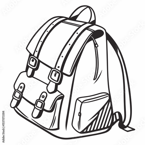 Classic vintage leather backpack travel bag design