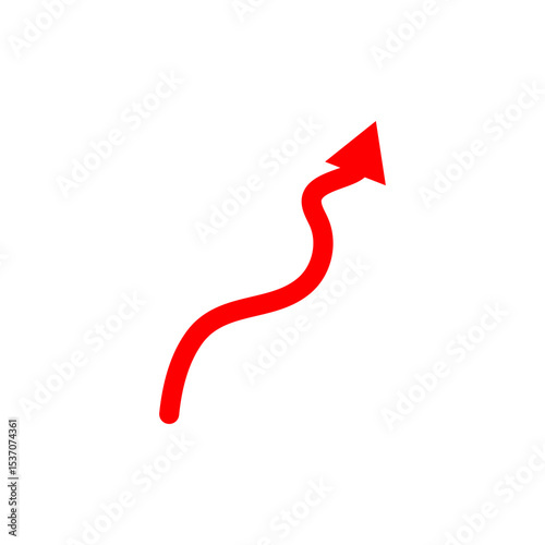red arrow up line hand drawn symbol 