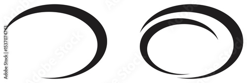 Abstract Curved Swirl Tattoo Design.