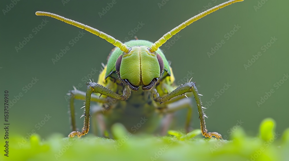 Fototapeta premium Closeup Green Insect Macro Photography Nature