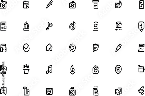 Collection of 40 Minimalist Line Icons  Vector EPS File