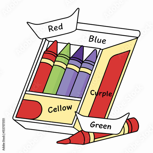 Colorful crayons in a box ready for art