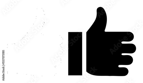 Vector Black thumbs up displays approval and positive feedback.