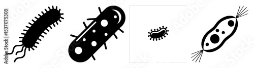 Vector Microscopic organisms featuring bacteria and protozoa vector designs.