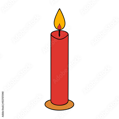 Christmas Candle with white background
