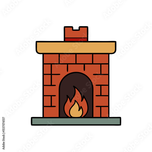 Fireplace with white background
