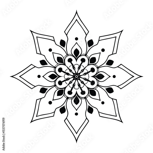 Simple mandala design for coloring. Vector floral mandala. Geometric ornamental mandalas. bold and easy coloring pages, mandala victor. mandala illustration. mandala line art