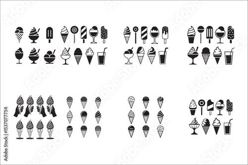 Classic Ice Cream Cone Silhouette

Melting Ice Cream Vector Delight

Triple Scoop Dessert Illustration

Summer Ice Cream Treat Icon

Cute Ice Cream with Sprinkles Art