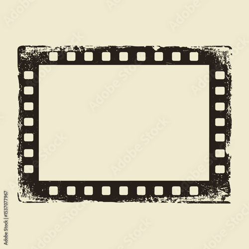 Distressed Film Strip Frame: Retro Grunge Border Vector