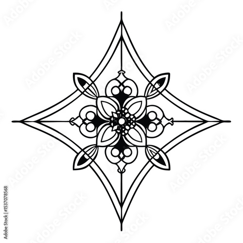 Simple mandala design for coloring. Vector floral mandala. Geometric ornamental mandalas. bold and easy coloring pages, mandala victor. mandala illustration. mandala line art
