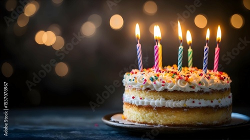 birthday cake with candles