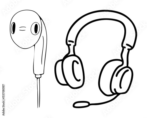 Vector Headphones and Earbud