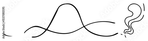 Vector Elegant swirling art depicts a stylized smoke plume.