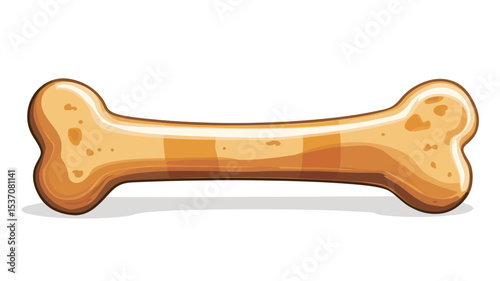 A digital illustration of a cartoon dog bone. The bone is light orange with darker orange stripes in the center.  The ends of the bone are rounded and slightly textured. The style is simple and