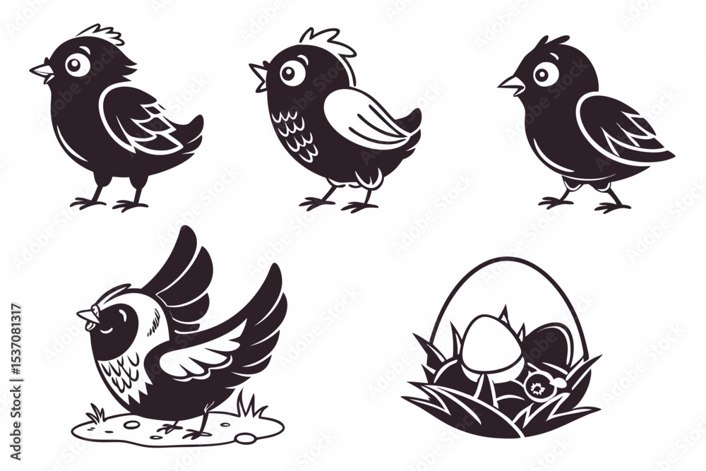 set of birds set of birds