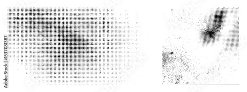 Vector Halftone portrait of a persons face with dotted texture.