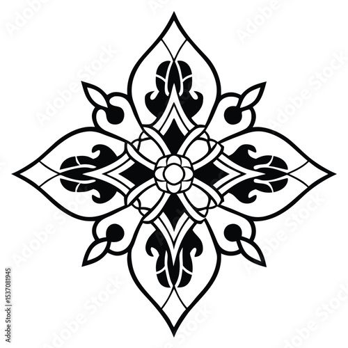 Simple mandala design for coloring. Vector floral mandala. Geometric ornamental mandalas. bold and easy coloring pages, mandala victor. mandala illustration. mandala line art