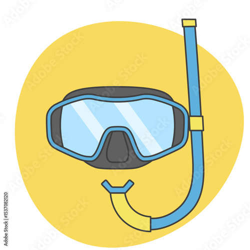 Vrctor illustration of diving or swimming goggle
