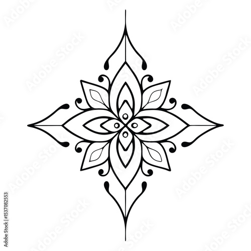 Simple mandala design for coloring. Vector floral mandala. Geometric ornamental mandalas. bold and easy coloring pages, mandala victor. mandala illustration. mandala line art