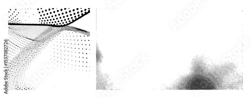 Vector Abstract face with dotted and geometric shapes.