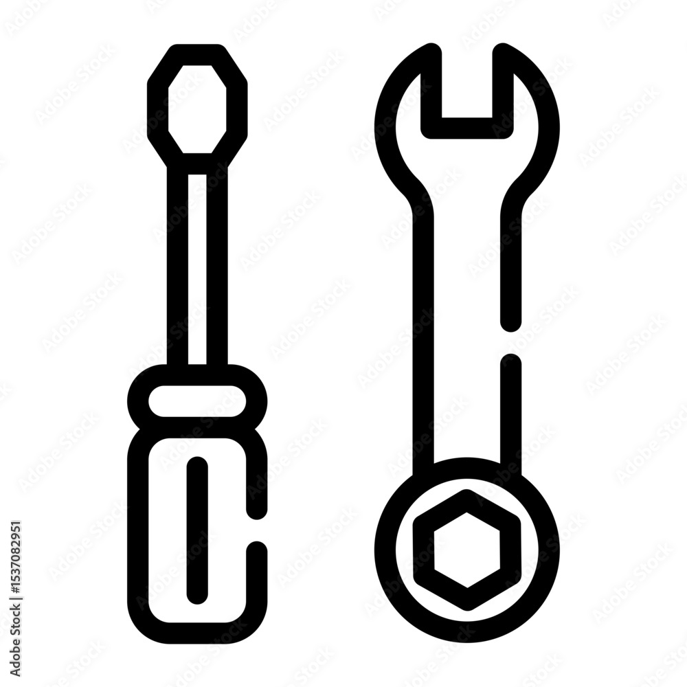 Screwdriver and Gear icon Screwdriver and Gear icon
