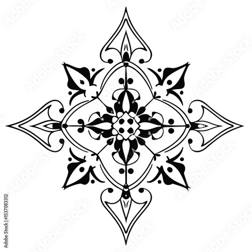 Simple mandala design for coloring. Vector floral mandala. Geometric ornamental mandalas. bold and easy coloring pages, mandala victor. mandala illustration. mandala line art