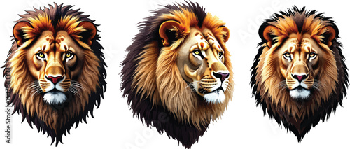 lion vector sets.liony and lioness.realstic drawing of tigers