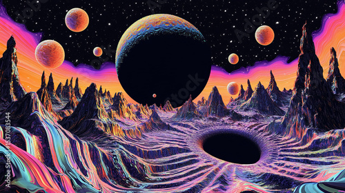 delusional graphic for a artistic poster or band merch.