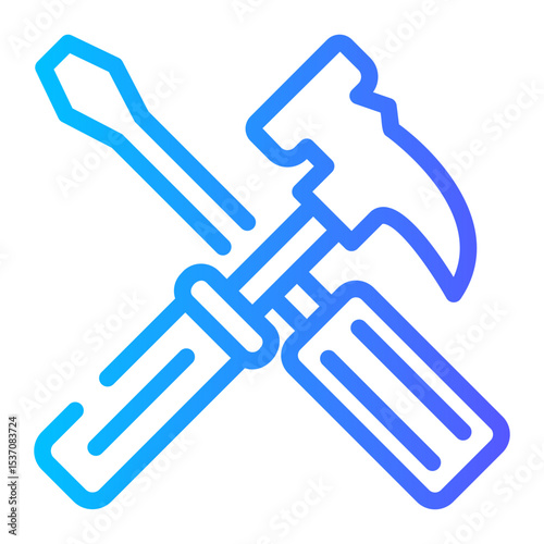 hammer and screwdriver crossed icon
