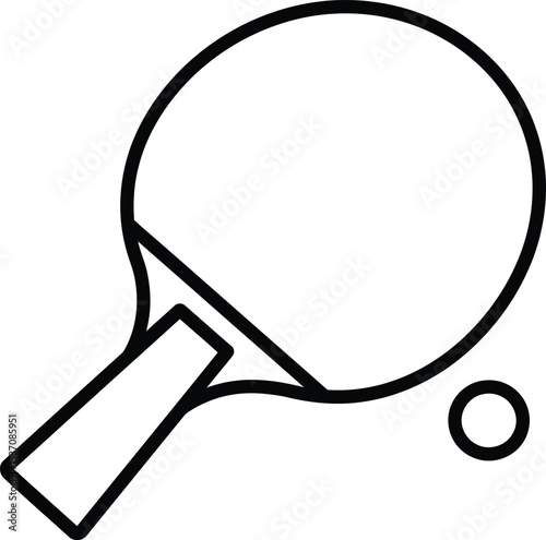 Ping Pong Essential: A close-up illustration of a ping pong paddle and ball, highlighting the key equipment used in table tennis.
