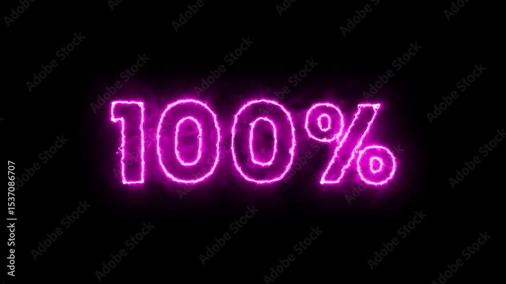 Neon 100% Letters - Cyberpunk-Style Burning effect Text