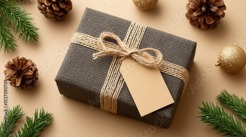Celebrating new year’s anniversary with gift boxes minimal flat lay decoration indoor aesthetic composition