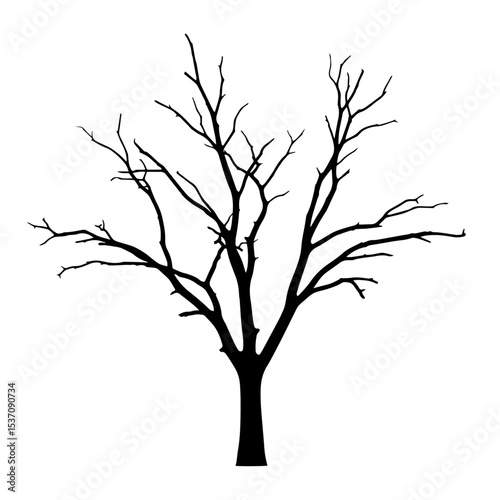 silhouette of dead tree isolated vector illustration on a white or transparent background