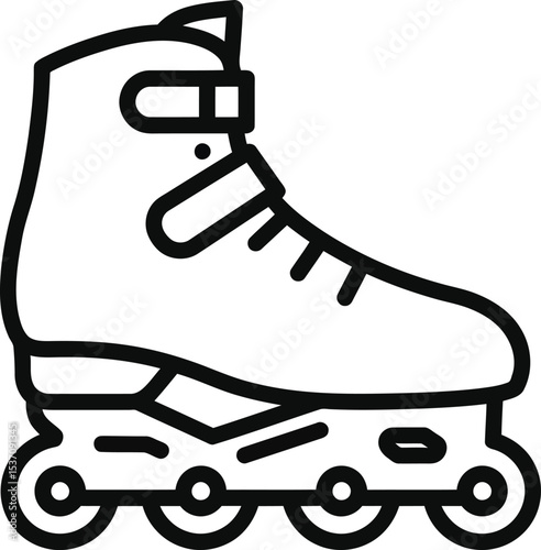 Inline Skate: A sleek, modern inline skate, meticulously rendered in a clean, graphic style, symbolizes active leisure and urban recreation.