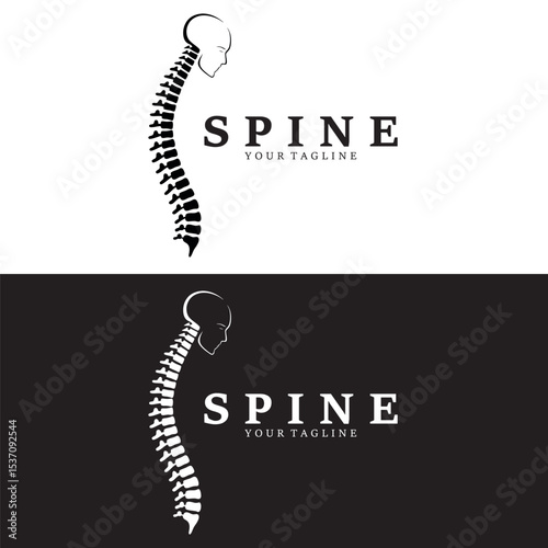 Spine Logo Design – Chiropractic and Health Branding Symbol