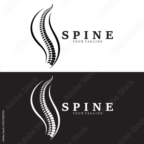 Spine Logo Design – Chiropractic and Health Branding Symbol