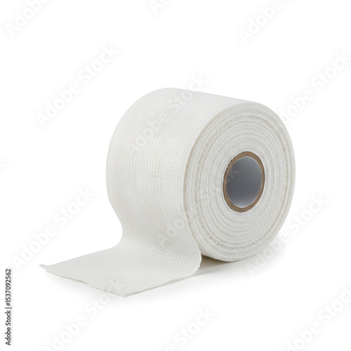 White adhesive tape roll with a smooth texture, showcasing its versatility for various applications in crafting, repairs, and home improvement projects, ideal for creative solutions