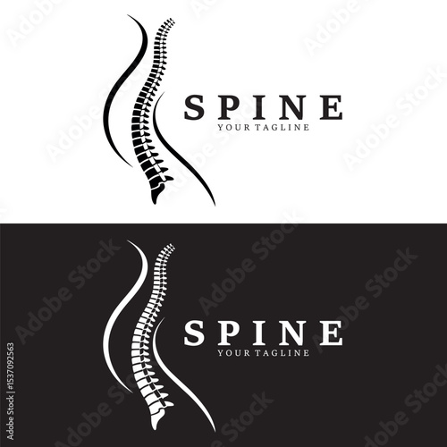 Spine Logo Design – Chiropractic and Health Branding Symbol