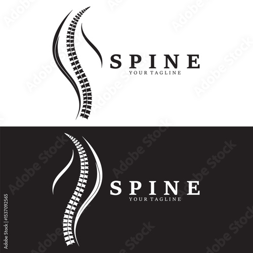 Spine Logo Design – Chiropractic and Health Branding Symbol