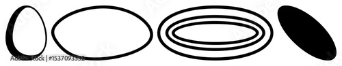 Vector Abstract Elliptical Shapes Composition