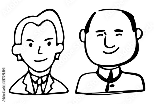 Vector Professional colleagues a man and a woman depicted as clean vector illustrations.