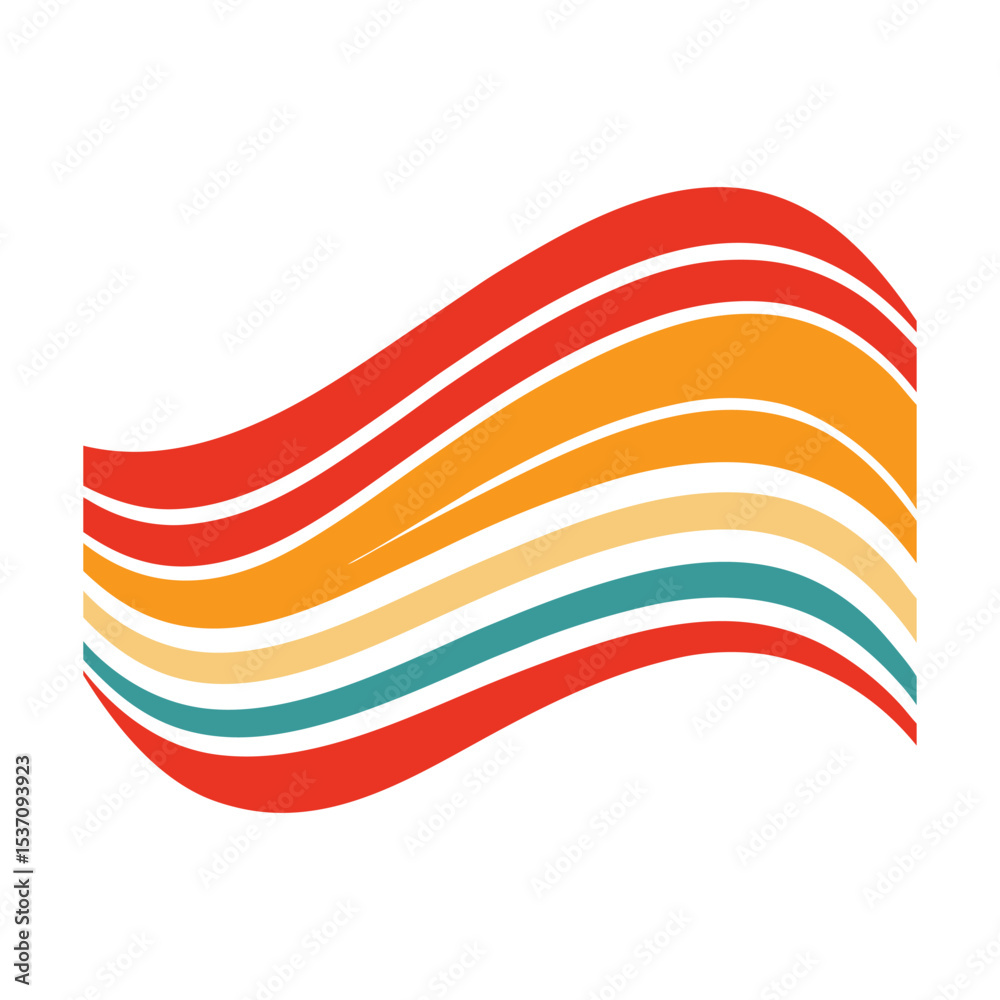 Obraz premium Retro wavy stripes abstract background vector