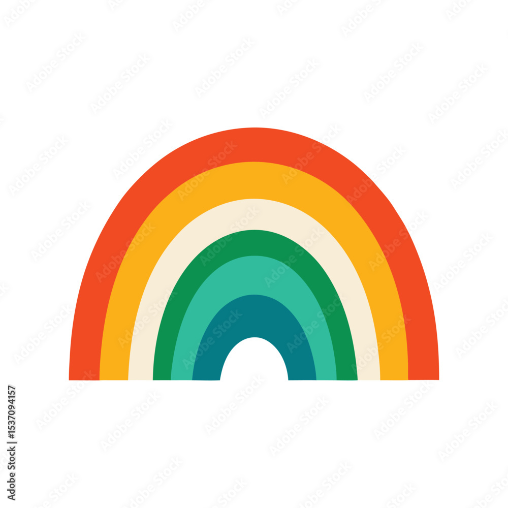 Obraz premium Retro boho rainbow vector illustration