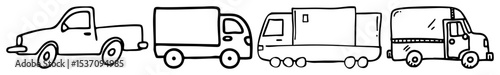 Vector art of a long transport vehicle convoy.